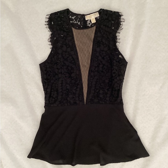 Michael Kors Black Sleeveless Lace Top, Size 2 - Picture 1 of 7